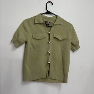 Women’s future collective cutout pullover green top collegiate top old money